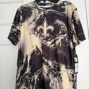 New Orleans Saints Boys’s Marble Print NFL Shirt (Size M 10-12)